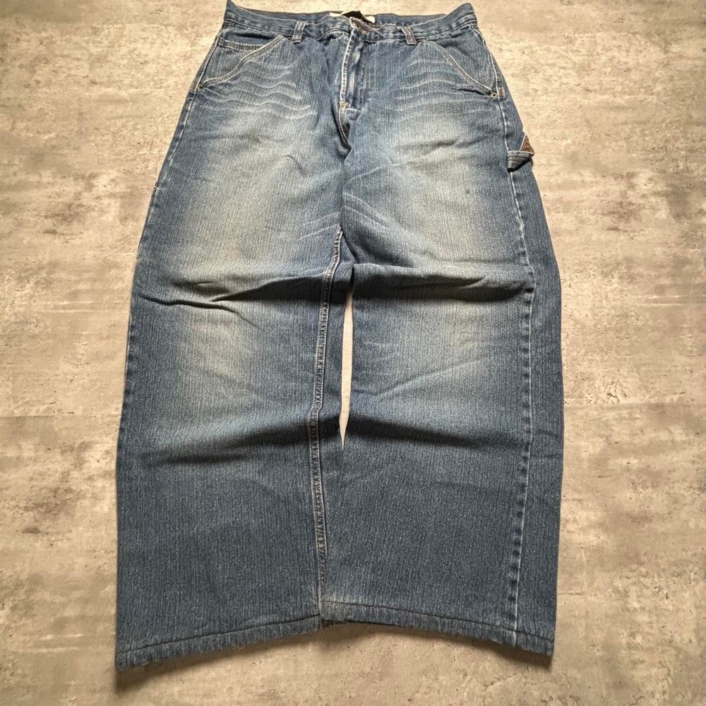Urban Pipeline Skater Jeans Mens 32x27 Blue Baggy Plaid Lined Y2K Faded